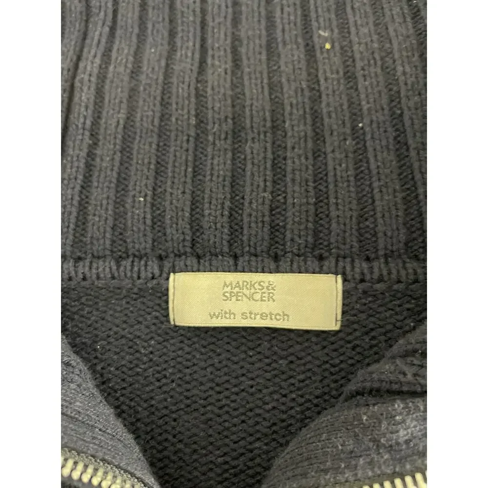 Marks Spencer Sweater Women Extra Large Blue Full Zip Turtle Neck Pullover N38